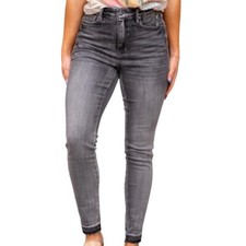 Judy Blue High Rise Tummy Control Skinny Jeans Grey Wash Size 15/32