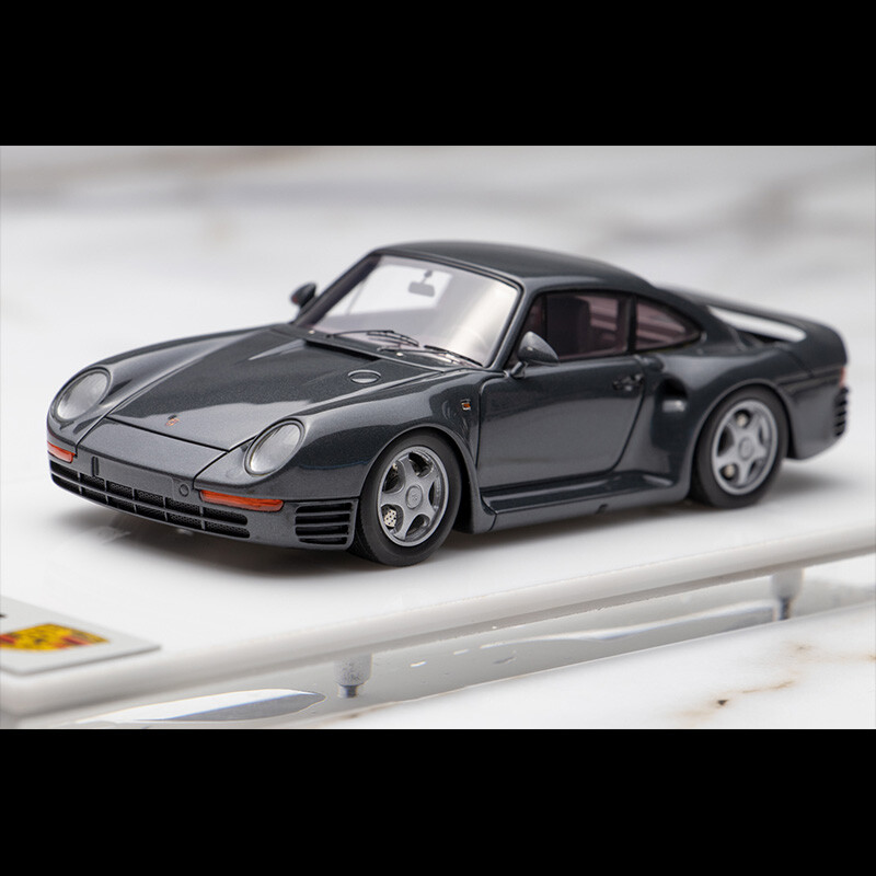 1:43 Scale Metallic Gray Porsche 959 1986 Diecast Model Collectible