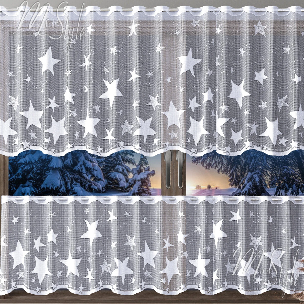 Stars cafe net curtain