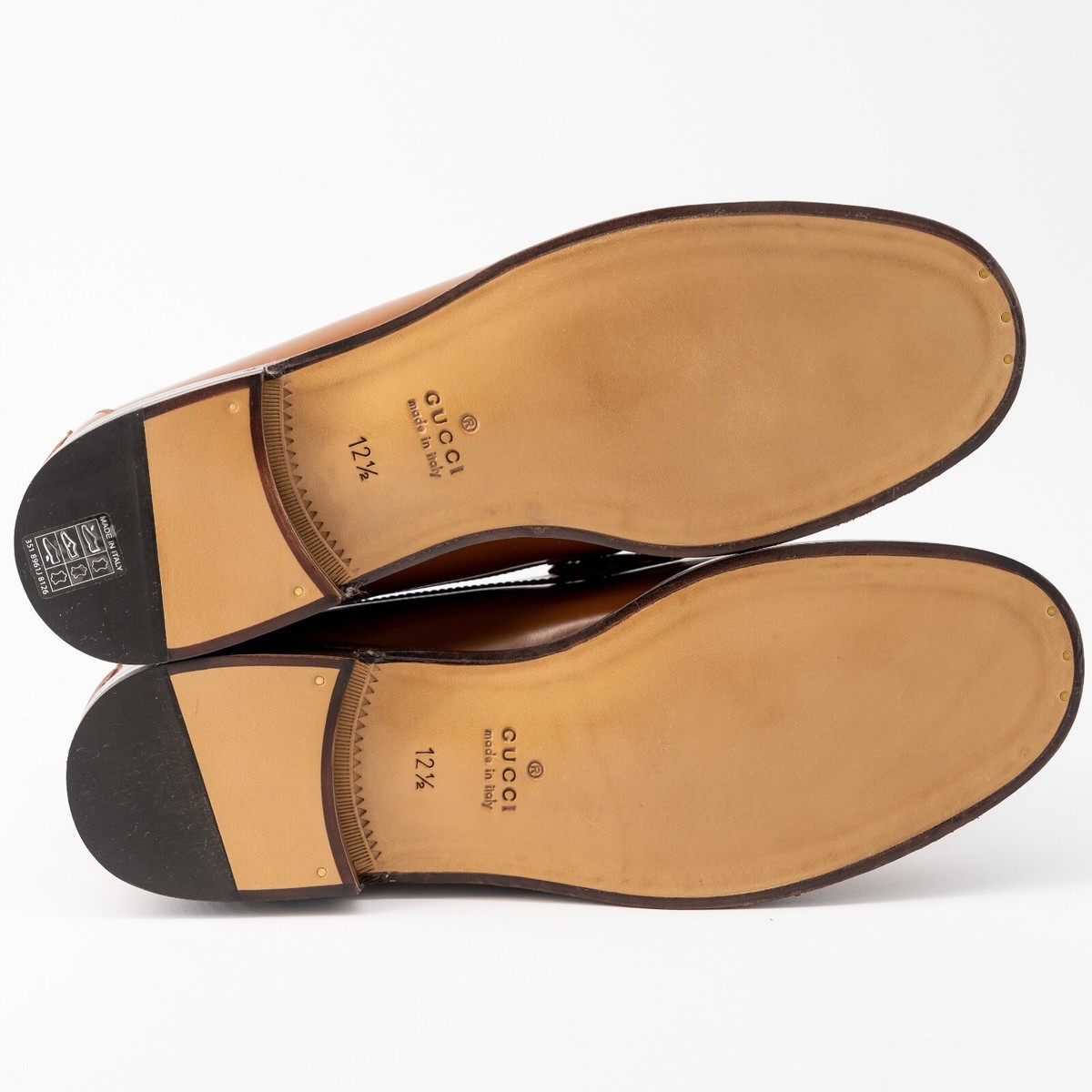 size 12.5G - Gucci Brown Leather Loafers GG Interlocking | eBay