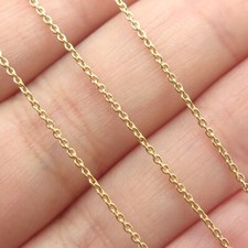 925 Sterling Silver Gold Plated Italy Cable Chain Necklace 20-21"