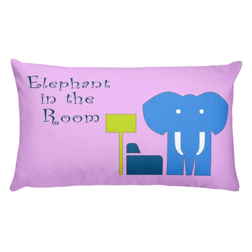 Elephant in the Room, Rectangular Pillow