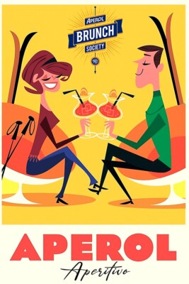 Aperol Spritz Vintage Print Advertising Poster Poster Poster 50x70 Cm.