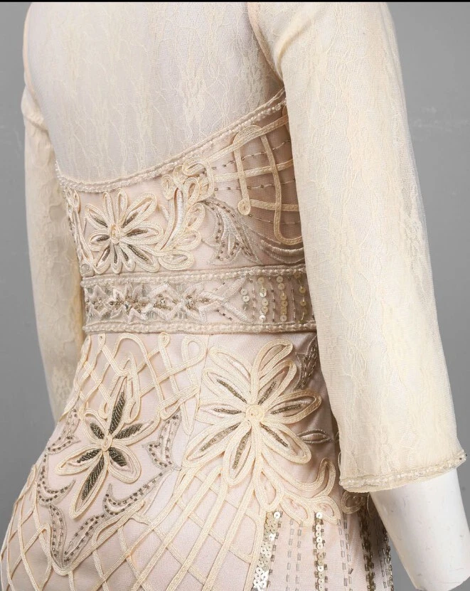  Sue Wong Beaded   Dress And Most Lexirious Fabrics Size 8, Color Creme - Image 2 of 2