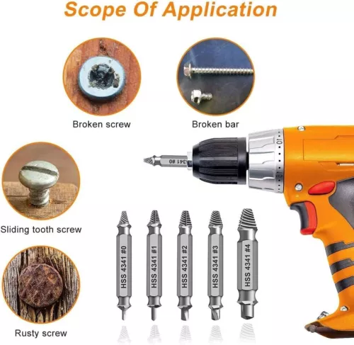 Juego de Extractor de Tornillos Despojado Daño Roto Perno Removedor Broca Kit de Herramientas de Mano - Imagen 4 de 11