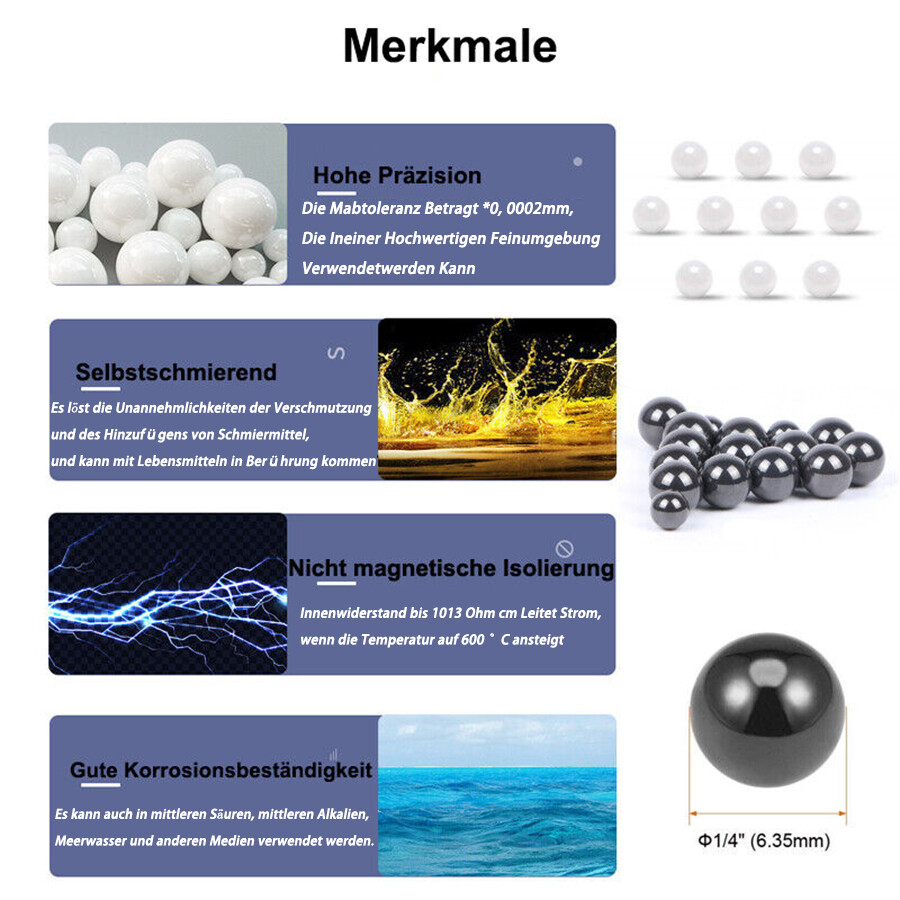 Sourcing Map Keramik Lagerkugeln 2,5mm - ZrO2 Zirkoniumoxid G5