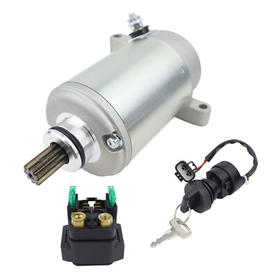 Starter for YAHAMA Big Bear 400 YFM400F 2000-2002 & Relay & Ignition Key Switch
