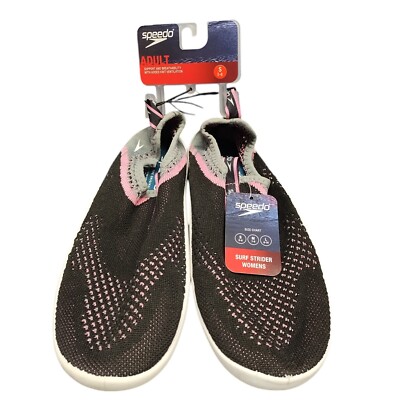 Speedo Surf Strider Water Shoes Womens S (5-6) Black Pink Low Top Round Toe