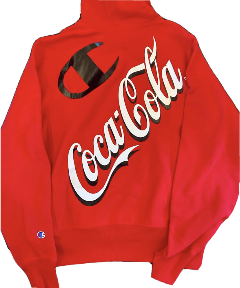 NWT Champion x Coca-Cola Coke Hoodie RED Reverse Weave Mens M