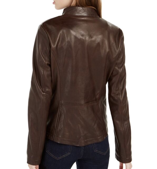 Tommy Hilfiger Genuine Leather Band Jacket Color Brown Size Large | eBay