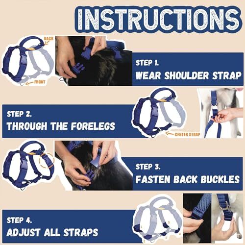 Freedom No Pull Martingale Dog Harness, Safety Grip Chest 19"22