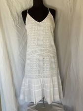 Urban Outfitters Dress White miso Small White Eyelet V-Neck T-Back Sleeveless