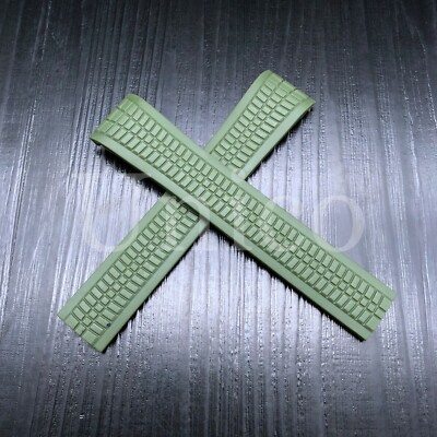 Army Green 21mm For Patek Philippe Aquanaut Rubber Watch Band Strap 5167r 5167a Ebay