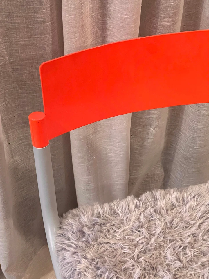 DANIEL - EMMA Bounce Chair - Grey & Orange frame with Mohair seat - Image 3 of 4