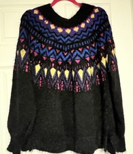 Fair Isle Sweater Large Multicolor Casual Sporty Workwear Skiwear Ski Resort EUC