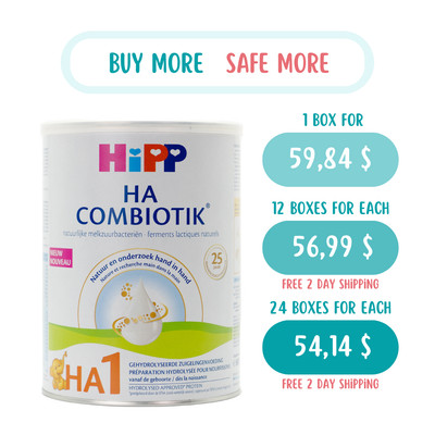 HiPP HA Dutch Stage 1 Hypoallergenic Combiotic Formula 0-6 Months (800g)