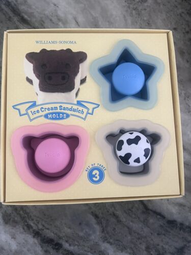 Williams Sonoma Ice Cream Sandwich Molds Cookie Cutters Cow Pig Star Set 3 NOB - Picture 1 of 1