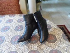 Jimmy Choo Black Pebbled Leather Ankle Boots Size 38 1/2B