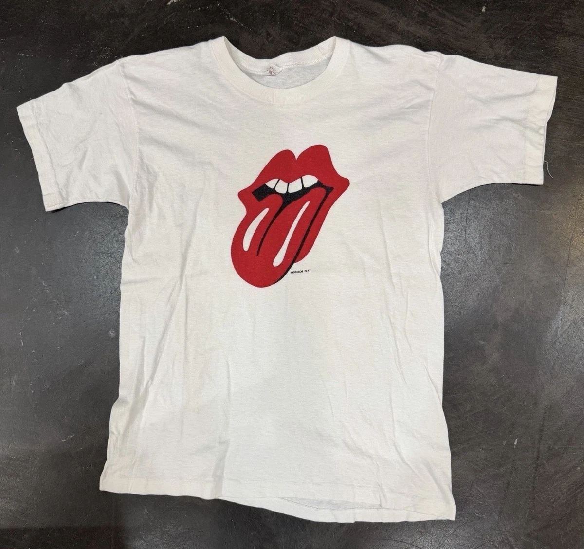 The Rolling Stones T Shirt Vintage 70s Band Logo nieuw Officieel Mannen Wit