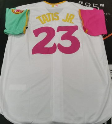 Fernando Tatis Jr. #23 SD Padres City Connect White Cool Base Stitched Jersey.