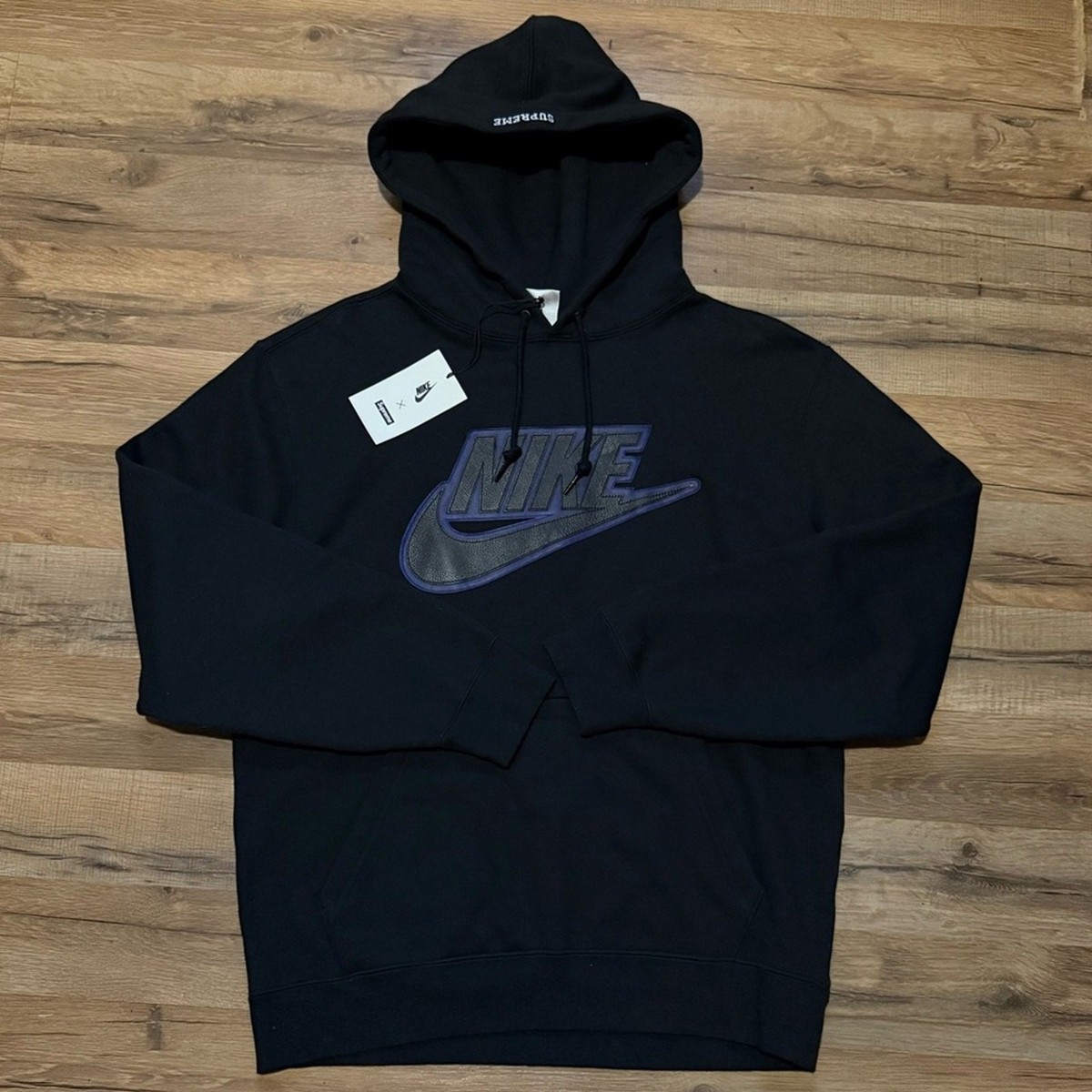 t*a様 Supreme Nike Leather Applique Hoodi Nike x Supreme Leather Appliqué Hoodie | eBay