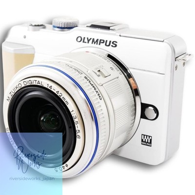 Olympus PEN E-PL1 Mirrorless Camera White Kit Used with SD Card JP