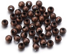 300Pcs/Lot 3Mm Antique Copper round Spacer Beads Smooth Ball End Seed Metal Bead