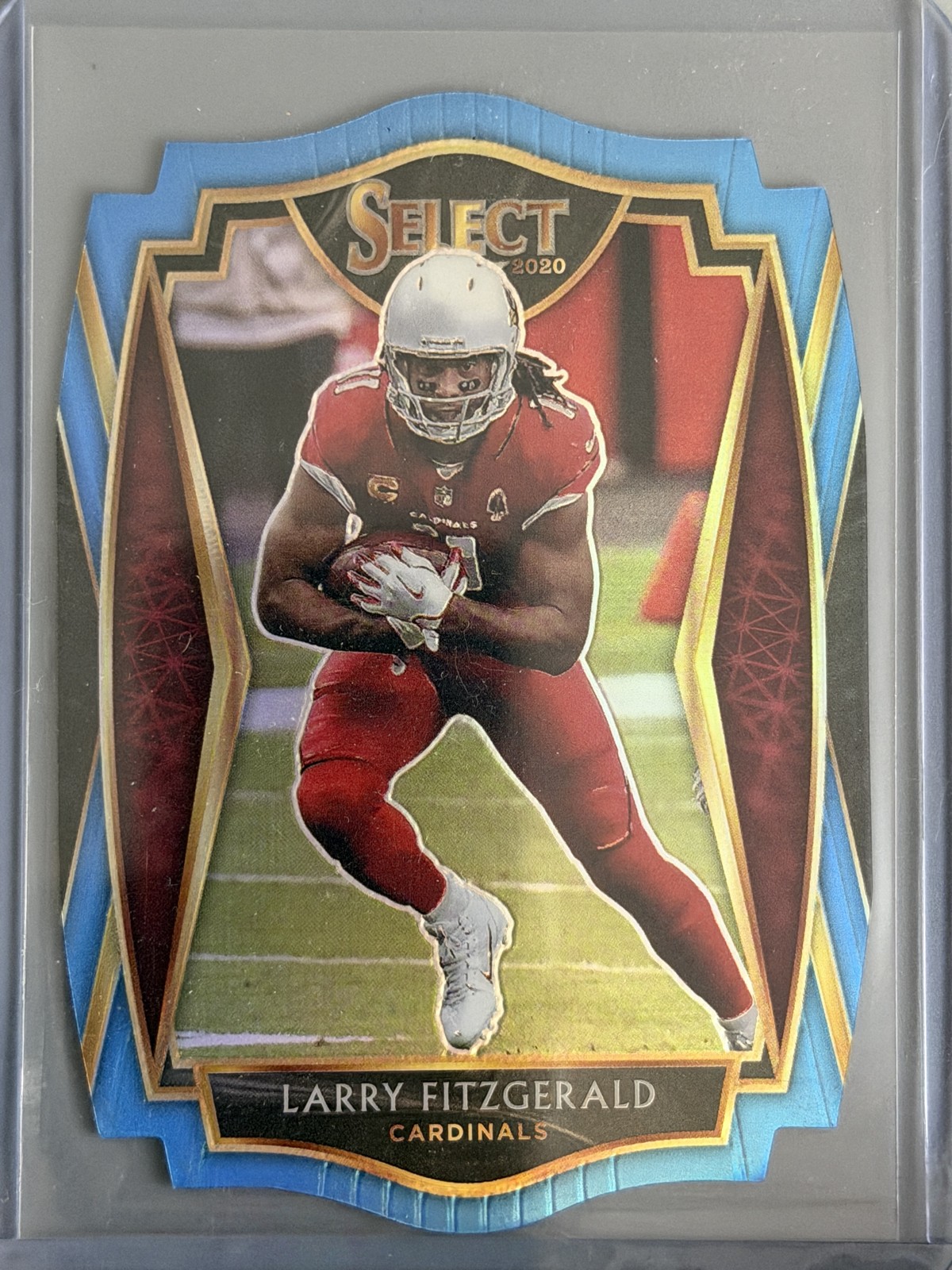 2020 Panini Select Premier Level Larry Fitzgerald #122 Light Blue Prizm Die Cut