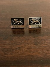 Pair of Passant Lion Coat of Arms Vintage Cuf...