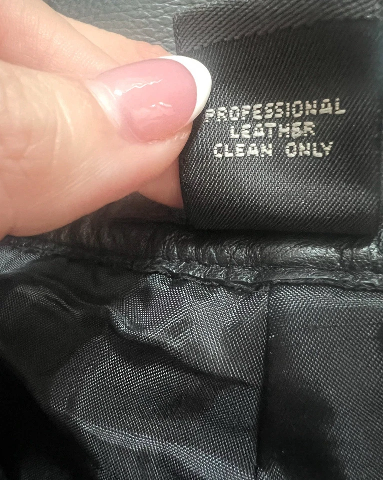 Real genuine Leather Pants Size S Copper Key Black boot cut - Image 3 of 4