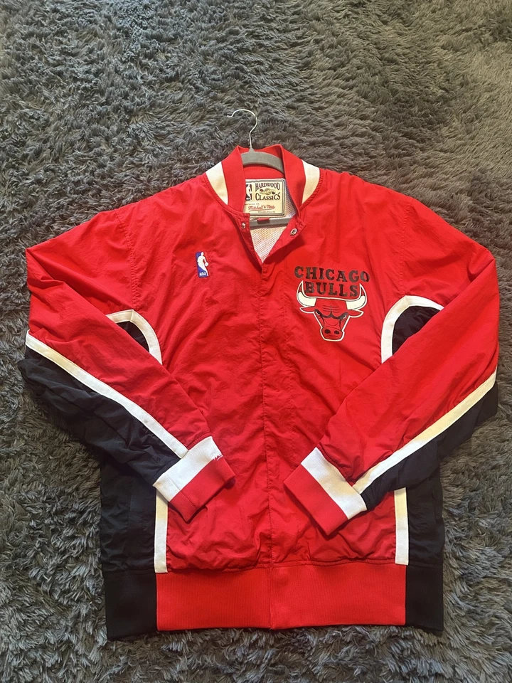 Chicago Bulls Mens Sz M Warm Up Jacket Mitchell & Ness Authentic NBA 1992-93 Red - Image 4 of 4