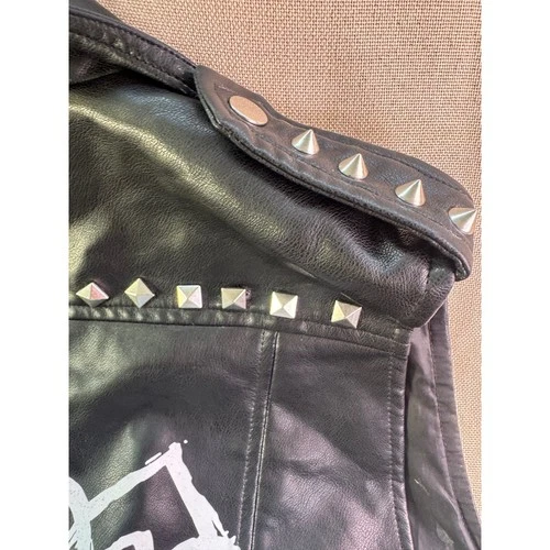 Marvel Spider-Man Across The Spider-Verse Spider-Punk Faux Leather Vest Mens MD image 8