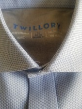 Twillory Tailored Fit Button Up Shirt Men's 16 34/35 Blue Geo Print Preppy