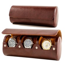 3 Watch Travel Case - Classic Leather Watch Case with Perfect Texture. Watch ...
