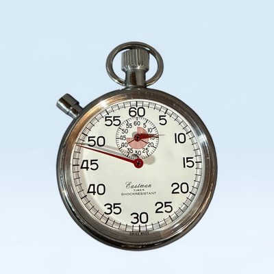 Vintage Eastman Swiss Made Stopwatch Pocket Timer 4 Jewels w/ Box Works