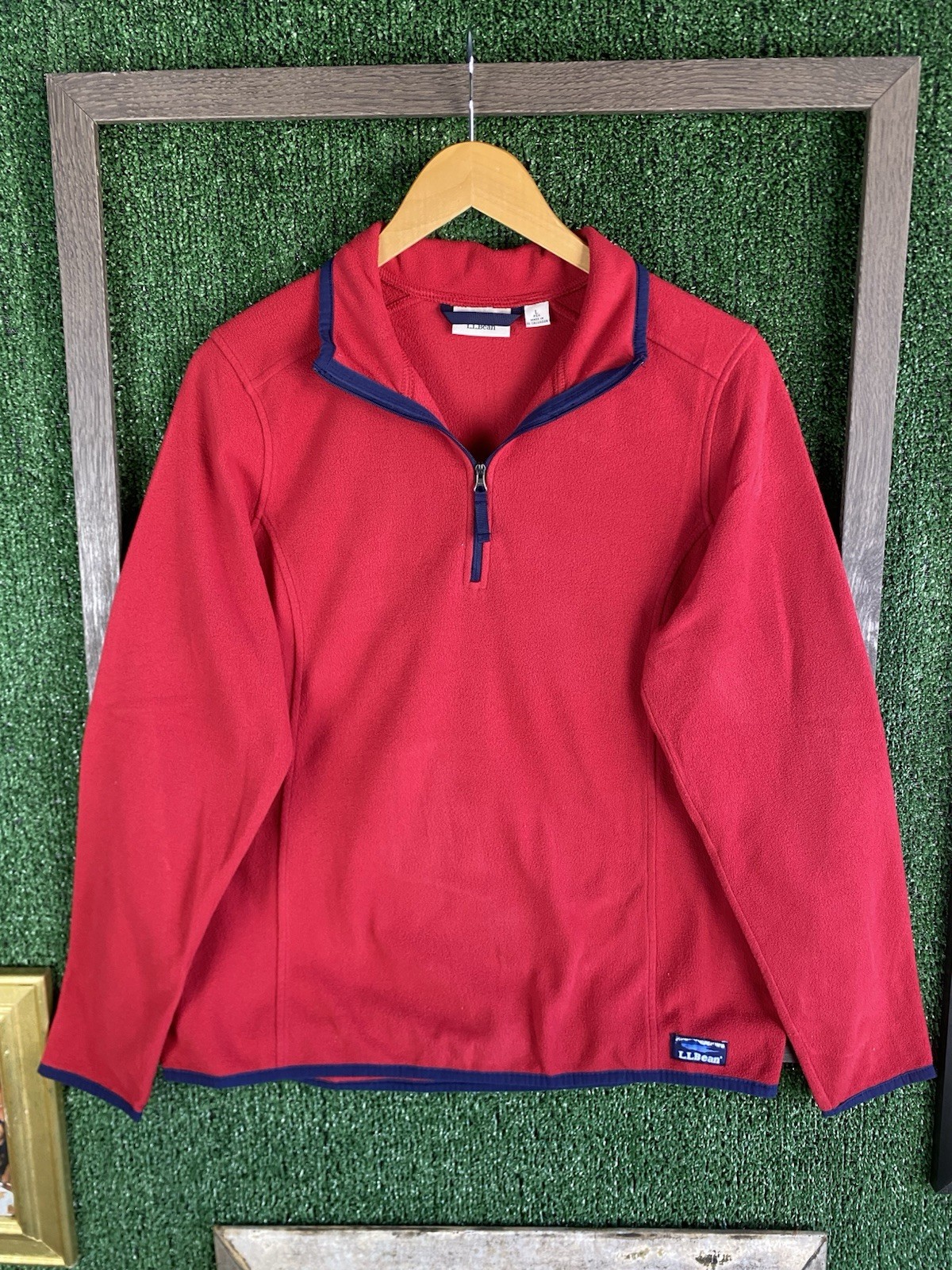 Vintage 2000&rsquo;s L.L. Bean Inner Shell Quarter Zip Jacket Women&rsquo;s Size Large Red