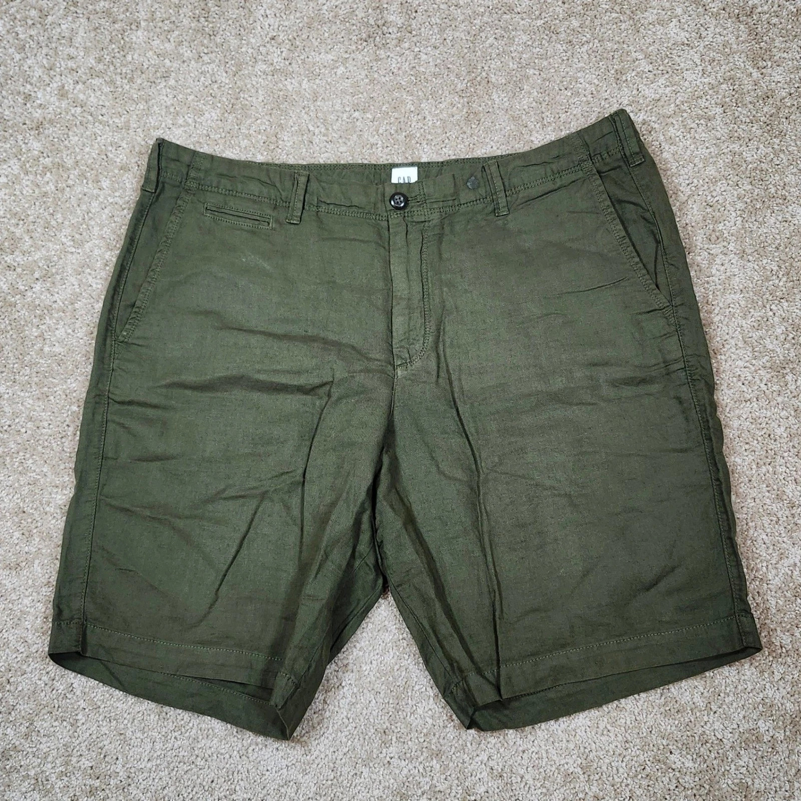 Gap Shorts Olive Green Linen Cotton Blend Casual Summer 38
Opens in a new window or tab