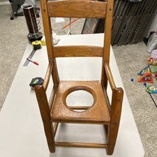 Antique Hand Carved Child  s Potty Chair