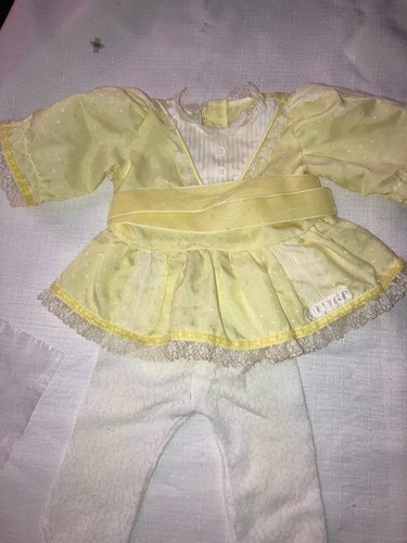 Vintage Cabbage Patch Kids/Doll Clothes Yellow Fancy Dress (615)