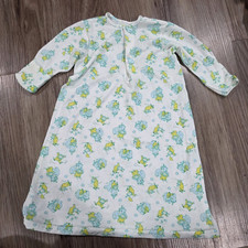 Vintage Carter's Clown Print Yellow Layette Sleep Gown Baby Bear Nightgown