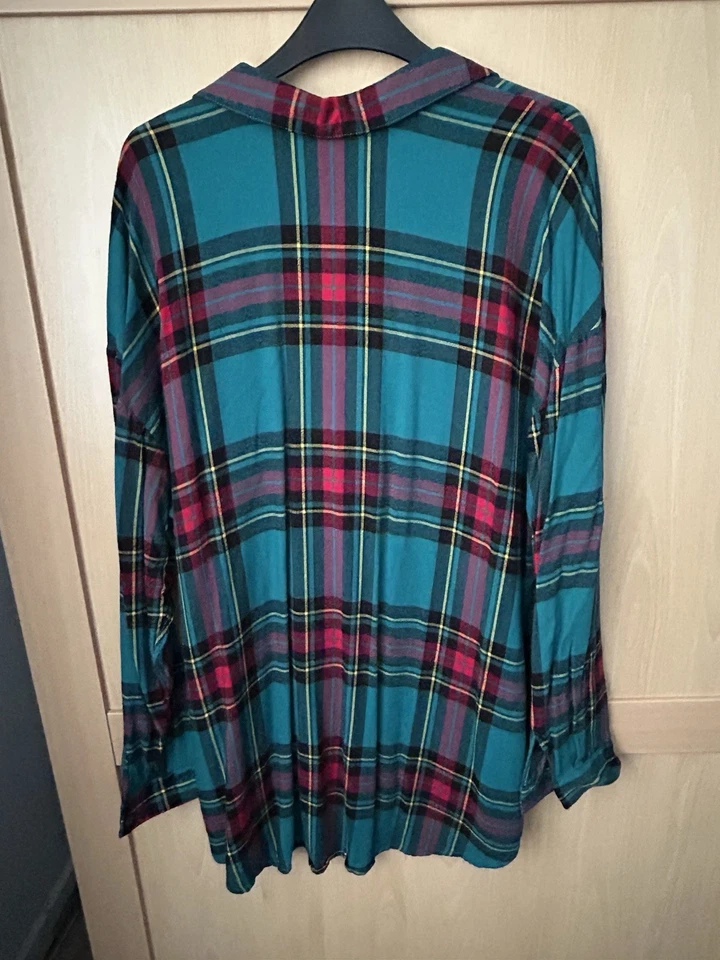Women's Long Sleeve Green Checked Shirt, Size 18 By Next - Image 3 of 4