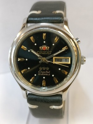 ORIENT 21J AUTOMATIC BLACK DIAL EM02-C0 JAPAN MEN'S WORKING CONDITION