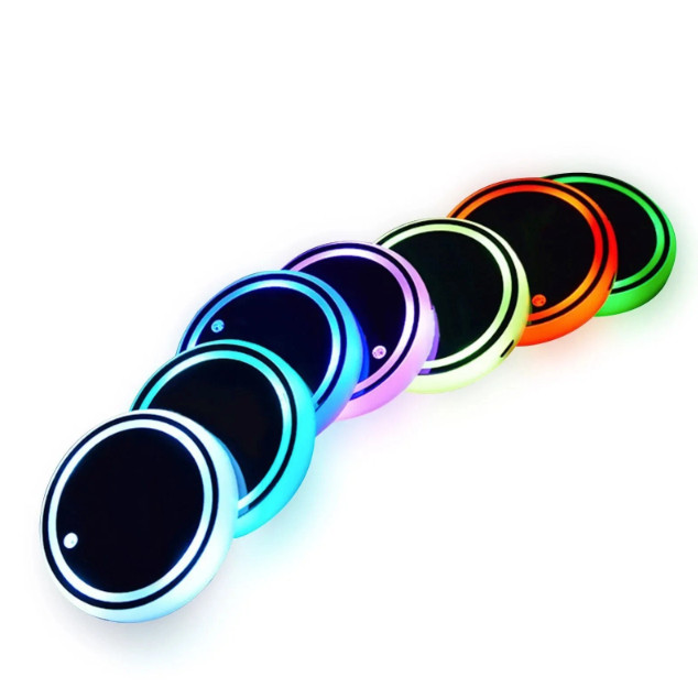 LED Cup Pad Accessories - 1 Pc 7-Color Interior Lights for Car Decoration