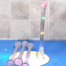 WILTON Refillable Cake Crystal Pillar Columns Size - 14" - 10" -5" -3" Vintage