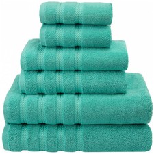 100 CARDE COTTON 6 PIECE TOWEL SET 590 GSM HEAVY WEIGHT SOFT ABSORBENT TURKISH