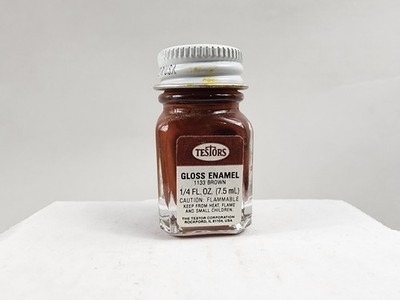 Testors Enamel Gloss Model Paint Brown 1133 Glass Bottle 1/4 Fl Oz. .25 Oz