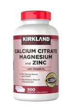 Kirkland Signature Calcium Citrate, Magnesium and Zinc, 500 Tablets EXP 06/28