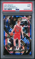 2024 PANINI SELECT BLUE CRACKED ICE #166 MATAS BUZELIS PSA 9