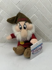 Disney Store GRUMPY 10" Mini Bean Bag Plush Snow White Seven Dwarfs Stuffed Toy