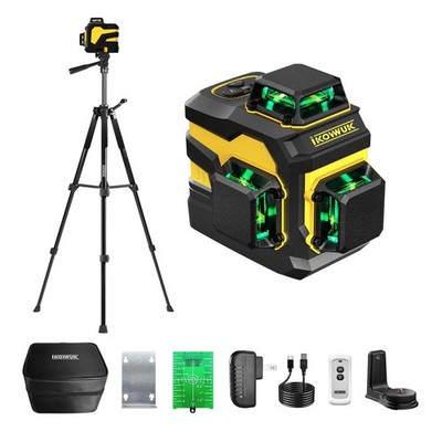 IKOVWUK Laser Level with Tripod, 3x360° Cross Line Laser for Construction and...